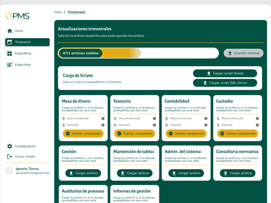 Desktop-subida de info-Actualizaciones trimestrales